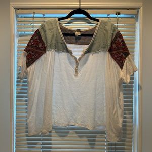 Free People Embroidered Shirt